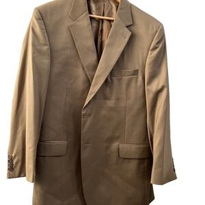 Jos. A. Bank 100% Wool Classic Tan Camel Men's Two Button Blazer Size 46 Regular
